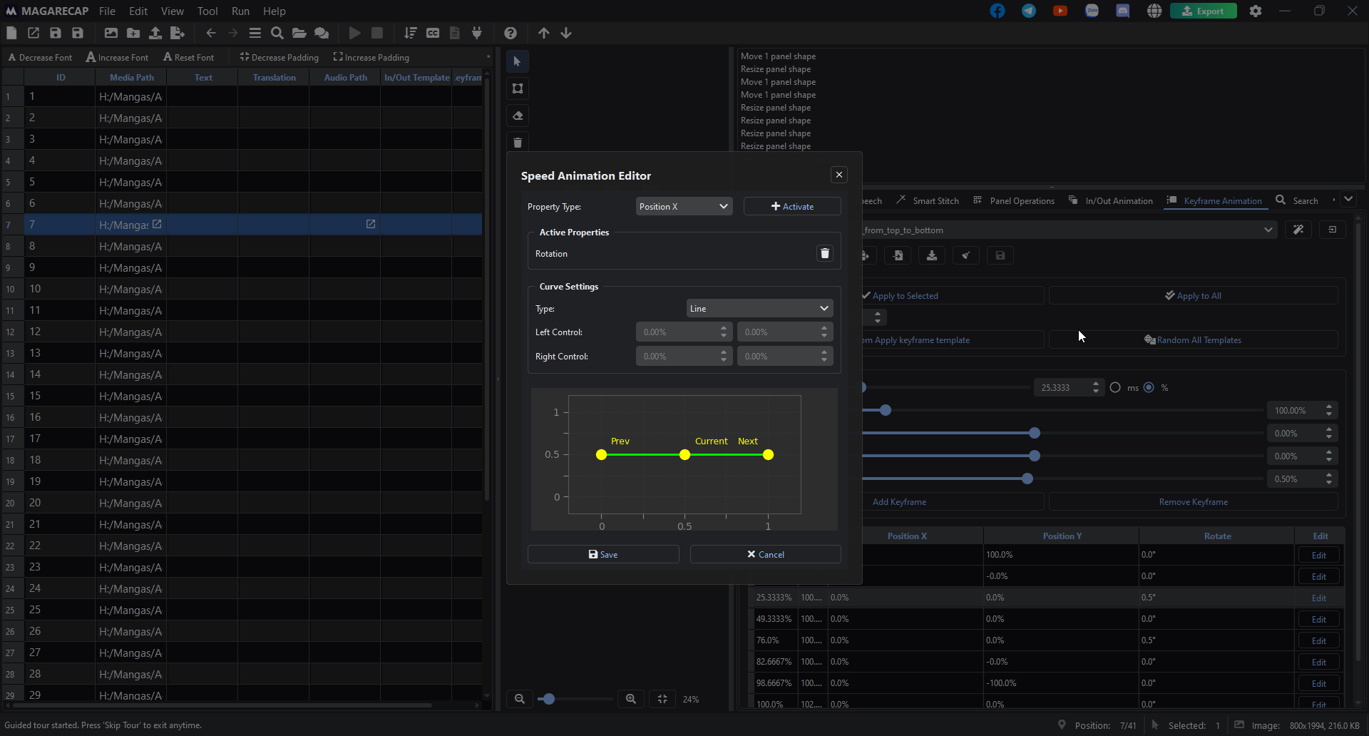 MagaRecap keyframe animation editor