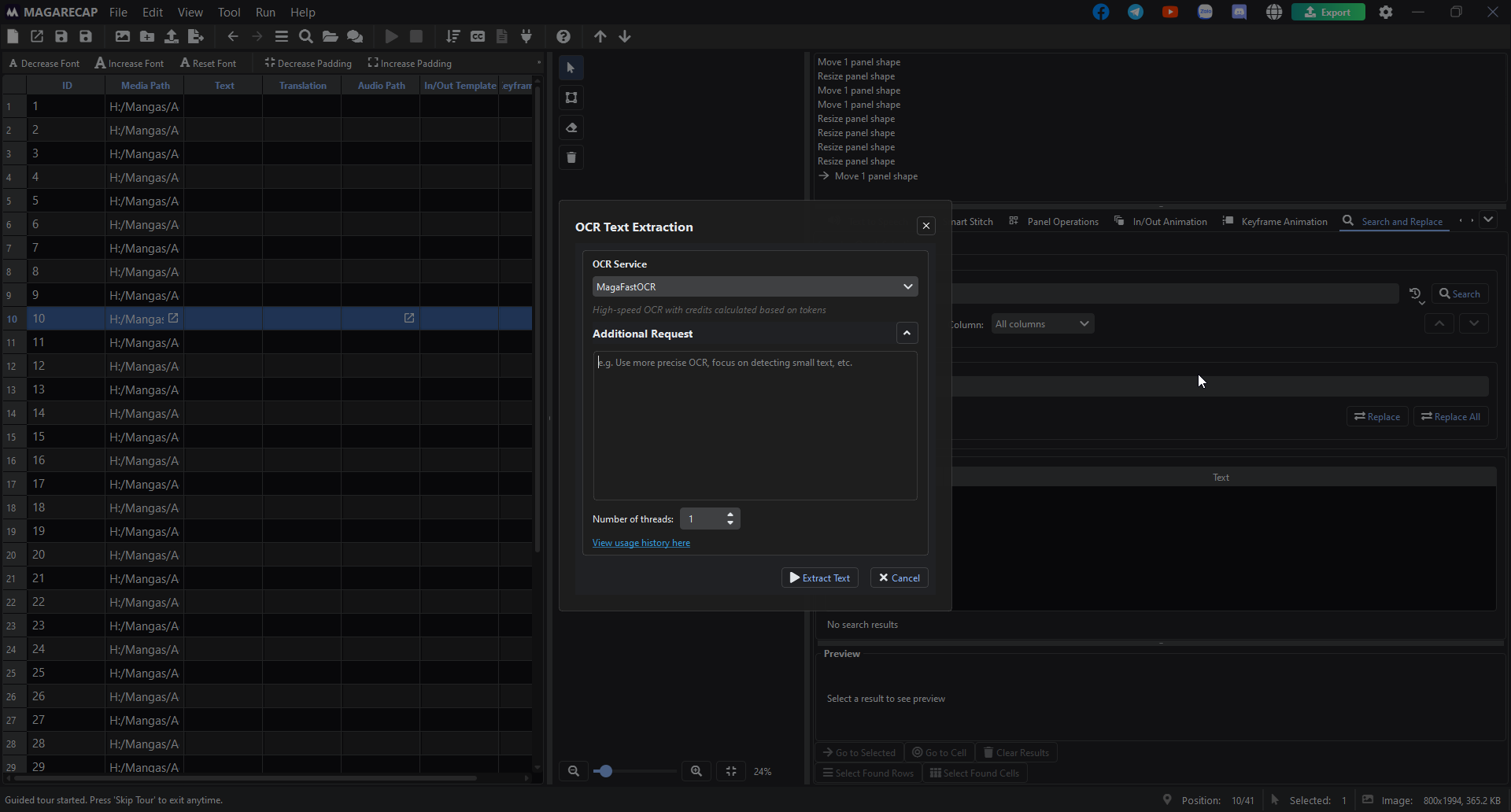 MagaRecap OCR feature